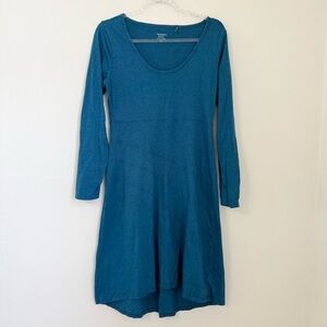 TOAD&CO Blue Long Sleeve Knee Lenght Dress Organic Cotton Size S